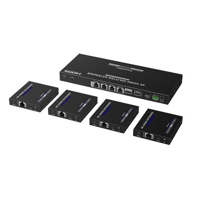 [TT-824N] Kit Divisor y Extensor HDMI | 1x4 | Hasta 70 m |Resolución 4K @ 60 Hz |  Cat 6/6a/7 | IPCOLOR | CERO LATENCIA  | EDID | RS232 | Salida Loop / PoC