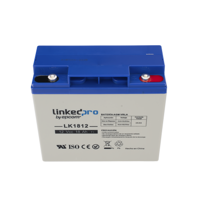 [LK1812] Batería 12 V / 18 Ah / UL / Tecnología AGM / Para uso en equipo electrónico / Terminales T1
