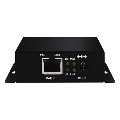 Inyector PoE Extendido Industrial / PoE 802.3 af/at Hasta 30W / Conexión plug and play / Alcance de hasta 250 metros / Aplicaciones CCTV / Alimentación PoE af/at o Vcc 37-57 Vcc