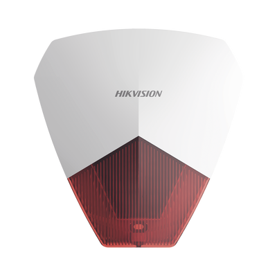 [DS-PS1-R] Sirena Estrobo Cableada Hikvision DS-PS1-R / 105 dB / LED Rojo / IP54 / 12V CC / Compatible con Paneles de Alarma