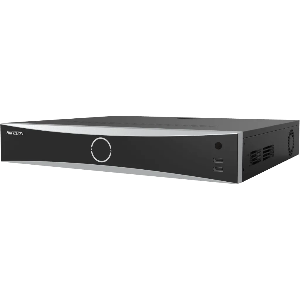 NVR 32 Megapíxel (8K) / 32 Canales IP / 16 Puertos PoE+ / ACUSENSE / ANPR / Conteo de Personas / Reconocimiento Facial / 4 Bahías de Disco Duro / Soporta POS / Alarmas I/O