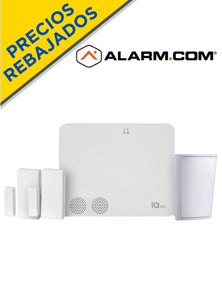 [IQNS PACK] QOLSYS IQNS PACK - Paquete que contiene Sistema de Alarma IQ NS ALARM.COM autocontenido sin pantalla, Power G 915 Mhz  1 sensor PIR inalámbrico PGP9914 y 2 sensores magnéticos inalámbricos PG9303