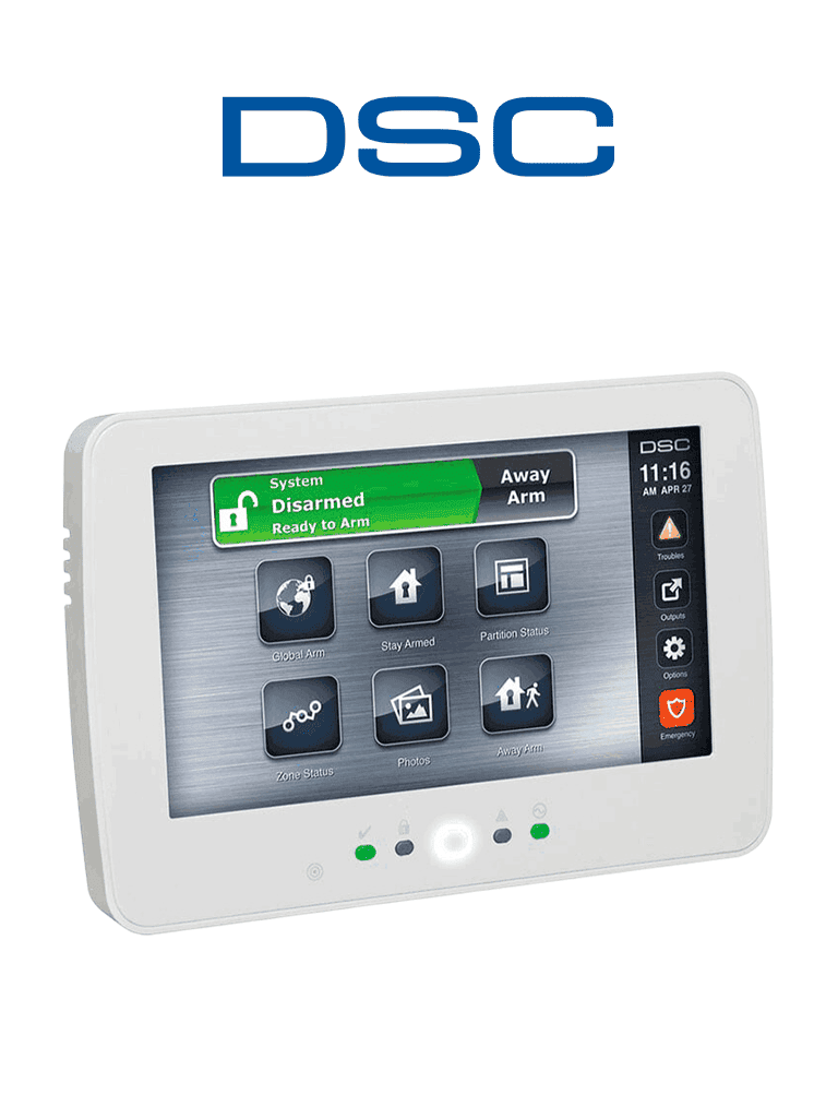 [HS2TCHP N] DSC HS2TCHPN - Teclado Cableado de Pantalla Táctil de 7’’ con Lector de Proximidad admite 128 zonas compatible con NEO