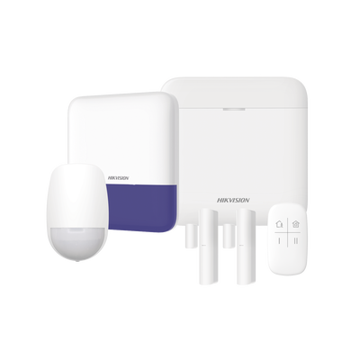 (AX PRO) KIT de Alarma AX PRO con GSM (3G/4G) / Incluye: 1 Hub con bateria de respaldo / 1 Sensores PIR / 2 Contactos Magnéticos / 1 Control Remoto / 1 Sirena Inalambrica Exterior / WiFi