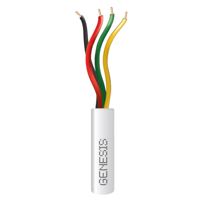 Bobina de 305 Metros / Alambre de Cobre / 4 x 22 AWG / Riser / Color Blanco / Para Aplicaciones de Alarmas