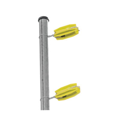 Aislador de Esquina Amarillo para Cercos Eléctricos / 18 kV / Resinas Vírgenes / Resistencia 7.5-10.2 kg / Anti UV / 66 mm x 31.6 mm