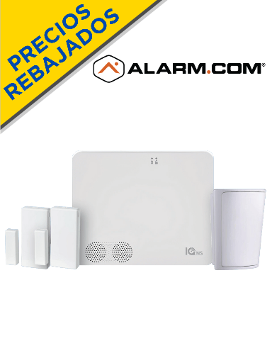 QOLSYS IQNS PACK - Paquete que contiene Sistema de Alarma IQ NS ALARM.COM autocontenido sin pantalla, Power G 915 Mhz  1 sensor PIR inalámbrico PGP9914 y 2 sensores magnéticos inalámbricos PG9303