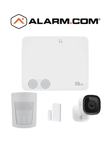 QOLSYS IQ4 NS Video Basico - Paquete que contiene Sistema de Alarma IQ 4 NS", Power G 915 Mhz  1 sensor PIR inalámbrico PGP9914, 1 sensores magnéticos inalámbrico PG9303 y Cámara Interior alarm.com ADCV523